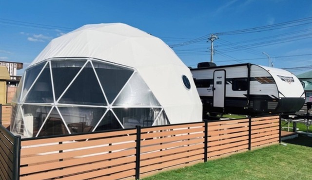 Special trailer dome tent with exclusive BBQ ar/Sambu-gun Chiba