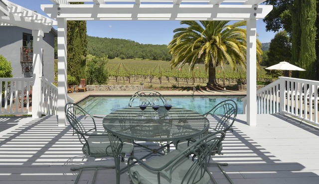 St. Helena, walk to town, on vineyard, pool, one acre/private, Permit STR25-001