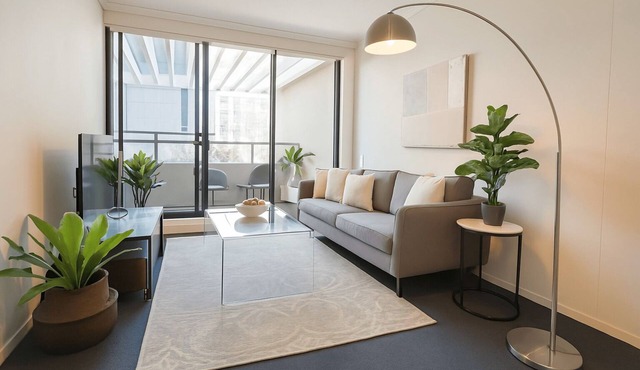 St Leonards- FW206 Herbert Street - Spacious 1BR + Study with Balcony Near Cafes Transport