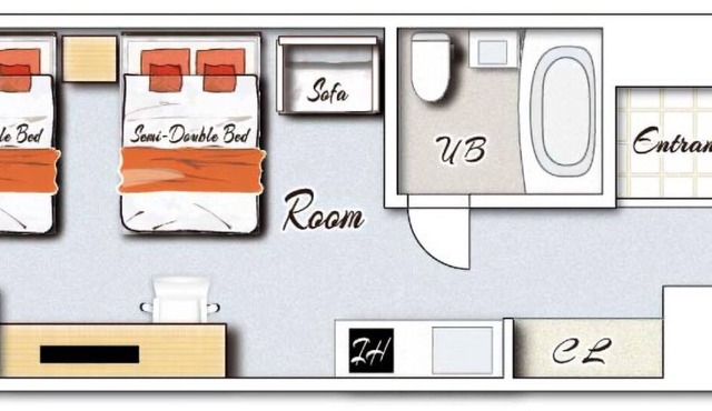 Standard Room 2 semidouble beds nonsmoking ro/Miyazaki Miyazaki