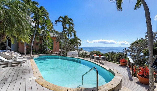 Steps away from the property infinity pool overlooking the nearby keys