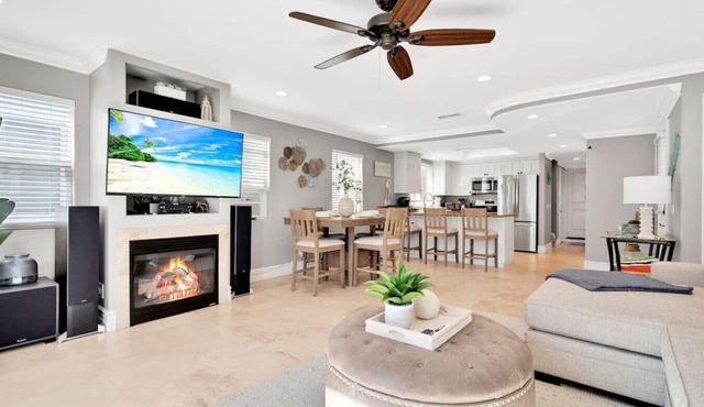 Steps from Beach: Stylish Getaway