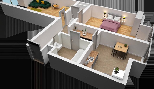 Stilvolles Design Apartment mit Rheinblick - neu