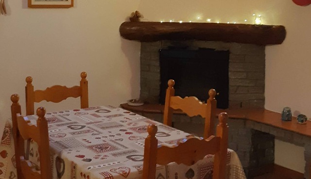Stone cottage with fireplace