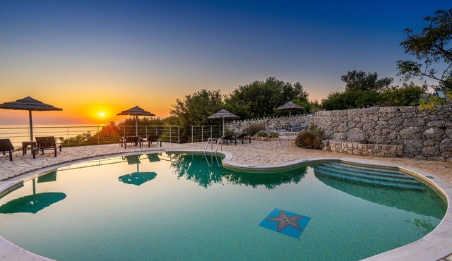 Stone Cottages, Pournari sea view-shared pool