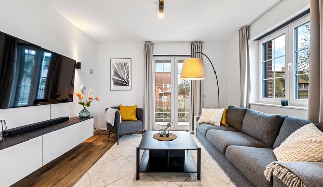 Stranddüne Rosenhagen - modern, maisonette, fitness area, flooded with light