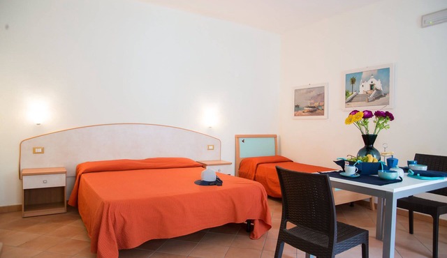 Studio 4 beds with heated swimming pool, turkish bath, BBQ and parking