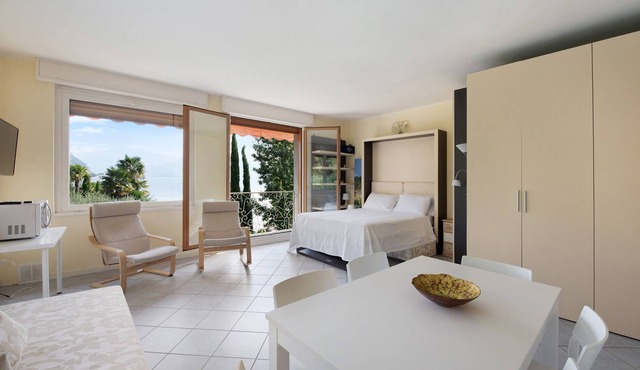 Studio Apartment 'L'Orizzonte sul Lago' with Lake View, Wi-Fi and Air Conditioning