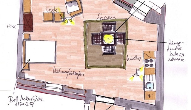 Studio apartment on the 1st floor for 2 people