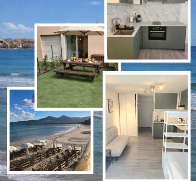 Studio Calvi avec jardinet à 2 min à pieds de la plage