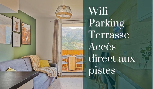 Studio de charme avec vue sur le Val d'Allos, parking et Wifi gratuit