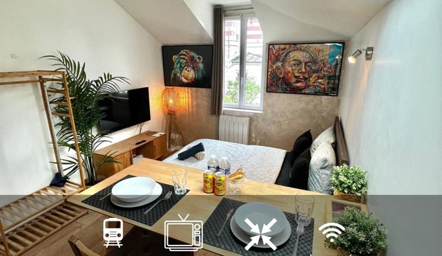 Studio Douillet Hypercentre 12 min de Paris