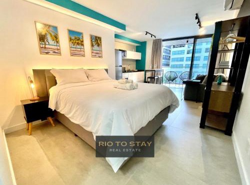 Studio Leblon - Modern with pool and gym.