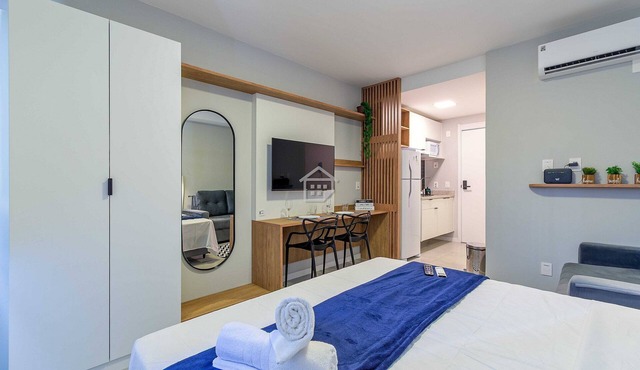Studio Moderno: Rooftop e Lazer no Moinhos