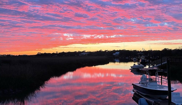 Studio on Shem Creek with a Deep Water Dock & Views of Freshwater Lake