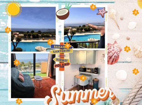 STUDIO POOL HOUSE 2 ETOILES VUE MER PANORAMIQUE AMAZING SEA VIEW WIFI LINGE LINEN INCLUS AIRCONDITIOn