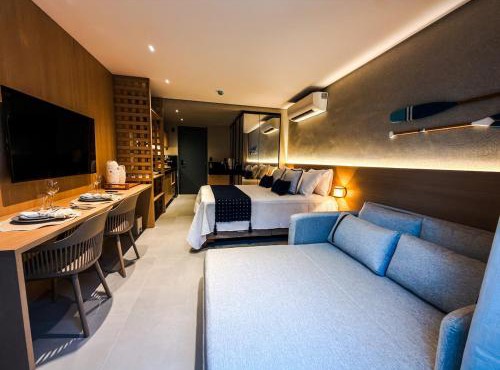 Studio Sofisticado Pé na Areia Hidromassagem