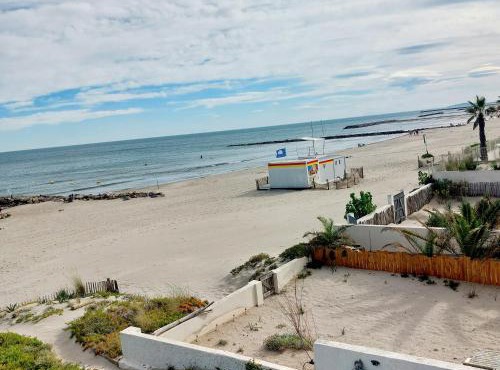 Studio Vue Mer exceptionnelle Première Ligne Carnon plage