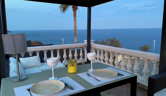 Studio with panoramic sea-view terrace at the foot of l'Estérel and the beach