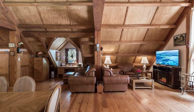 Stunning cabin, rustic decorations, great view of Mts., expansive patio