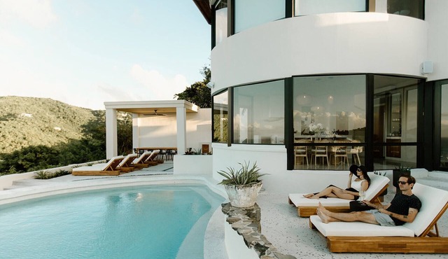 Stunning, designer, villa with water views of Christiansted & resort access
