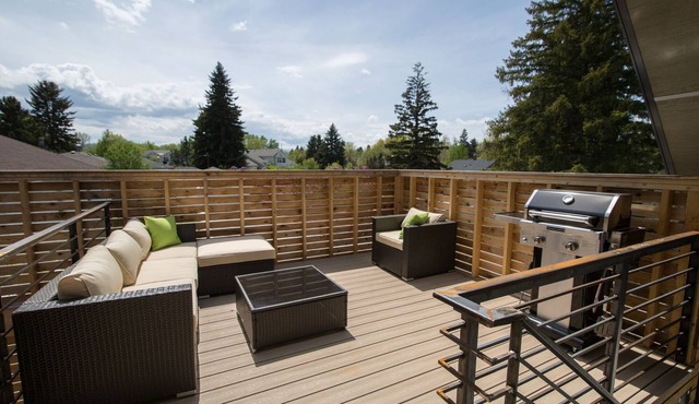 Stunning downtown studio with private deck and parking