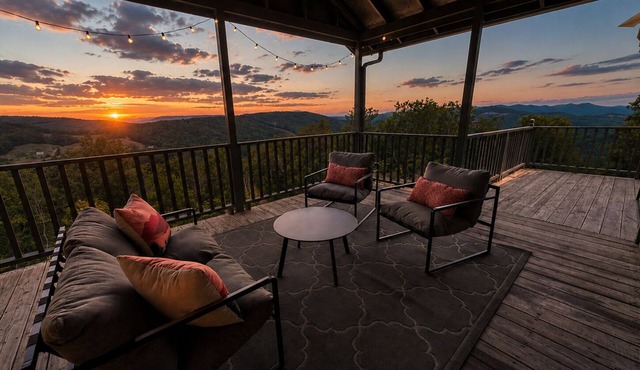 Stunning Long Range Views: Mountaintop Cabin w/Private Sauna + Outdoor Fire Pit