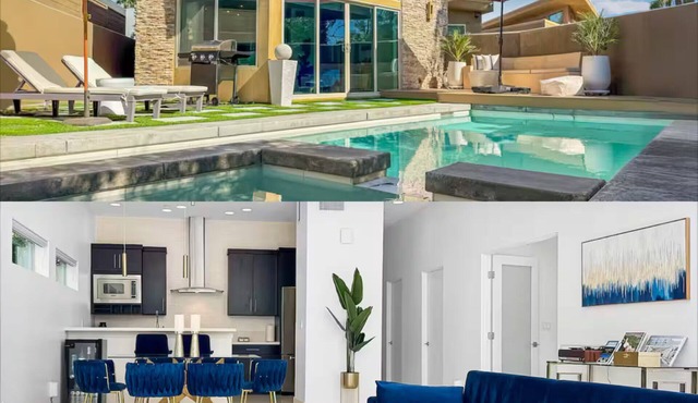 Stunning Modern Oasis - Heated Pool & Spa · Mountain Views · 5min to Downtown!