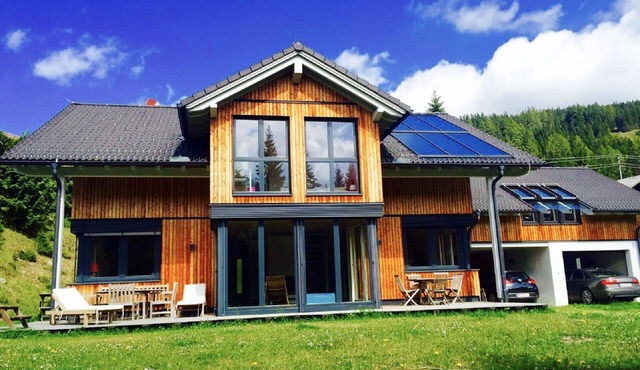 Stylish and modern designer wooden house on the Flattnitz