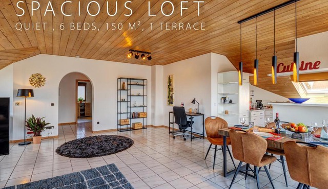 Stylish loft with balcony, quiet and spacious