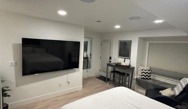 Stylish studio next to Mile High with kitchenette and large screen TV