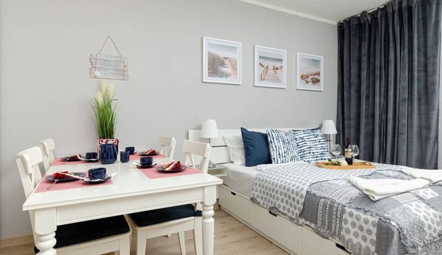 Stylish Studio with Balcony | 100 m from the Beach and Parking