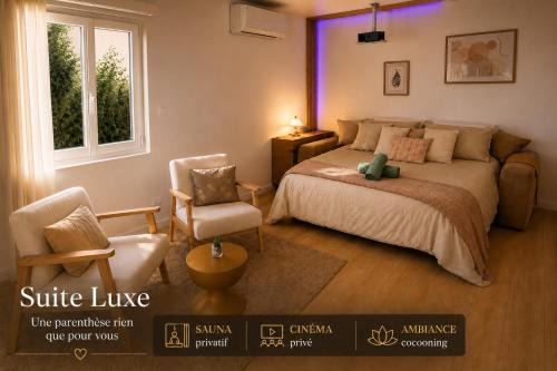 Suite Luxe et nature avec sauna & cinéma privés proximité forêt
