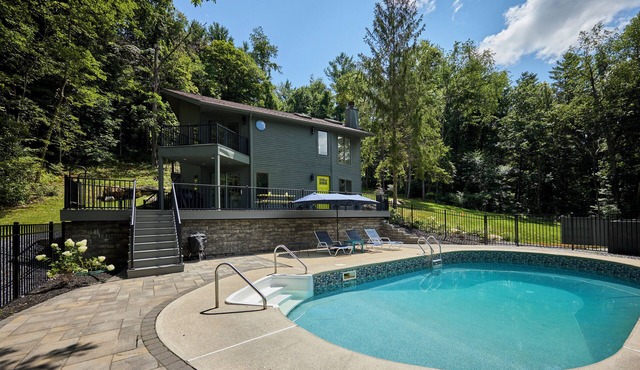 Summer Chalet w/Pool, Firepit + Private Hiking Trails in Great Barrington
