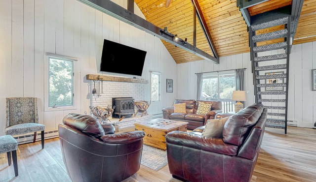 Summit View | Mtn/ski-view townhouse with heated pool, wood stove, grill, W/D