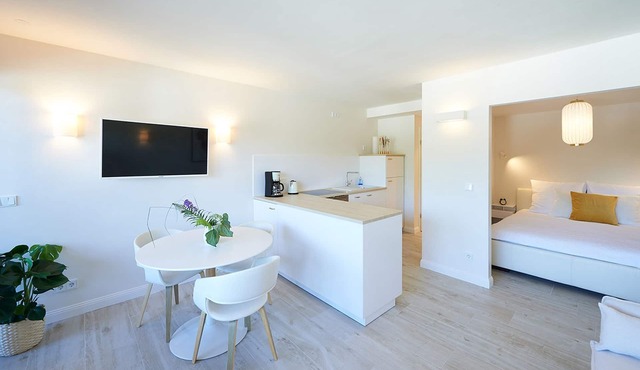 Sun deck apartment with mountain view, 40 sqm, sleeping alcove