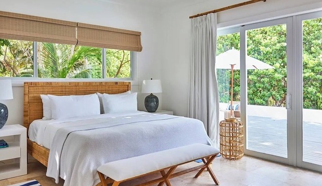 Sun-Drenched Villa with Veranda, Terrace Pool, Sea Breeze & Garden Walk Access