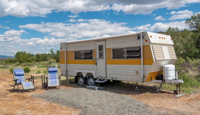 Sun, Wind, Creek Vintage Camper