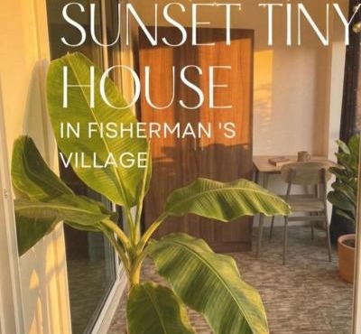 Sunset tiny house near fisherman village