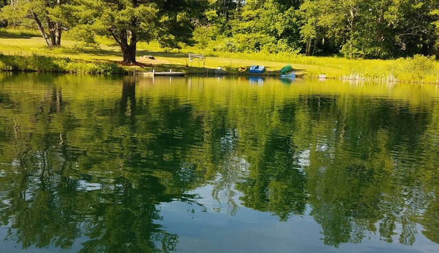 Swim. Float. Fish. on private waterfront w/Hot Tub.Fire Pit.Views. Hiking.Games.