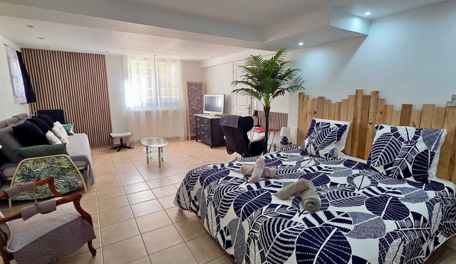 T2 45m2 with garden, Air conditioning, Parking, Quiet, Comfortable, Beach 800m