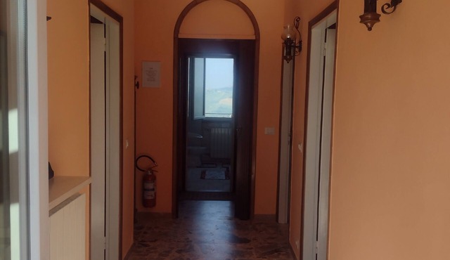 Terrace with view of hills, 7km paragliding field, 15km heliport