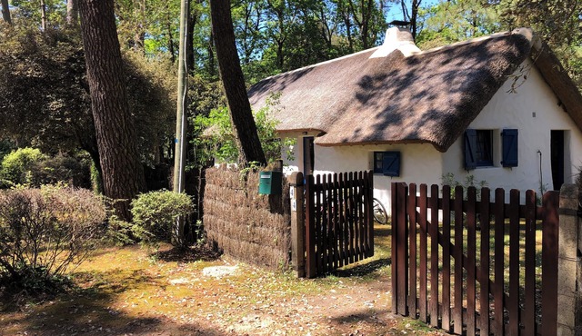 Thatched cottage in private domain with swimming pool and tennis court