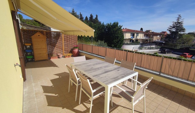 The Azalea: near Numana with large terrace and seasonal condominium pool