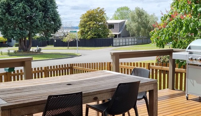 The Bach in old Wharewaka well located for a fabulous lake holiday.