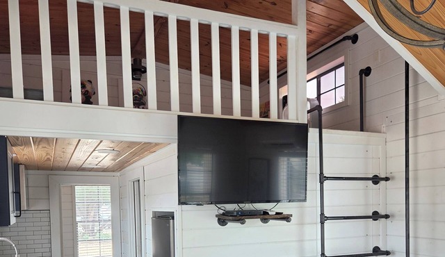 The Frio is a cozy cabin on the North San Gabriel River in Liberty Hill, TX