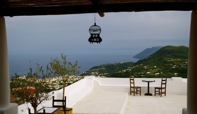 The Gelso panoramic house in Villa Paradiso. Lipari