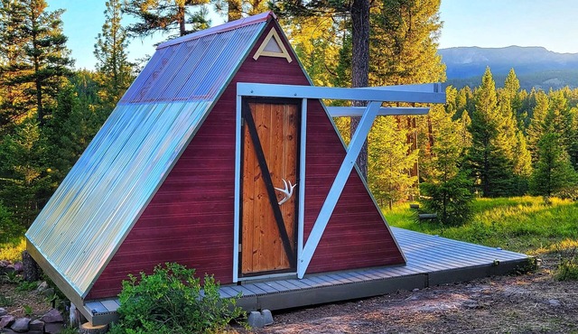 The Stargazer A-frame Cabin at The Hohnstead Glamping near Missoula, Montana