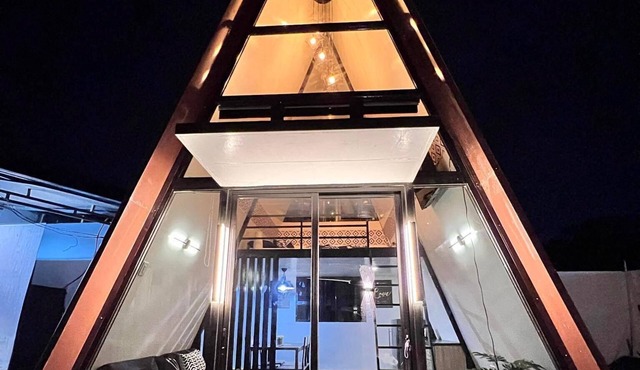 This A frame house is good for families, couples, or small group of friends.