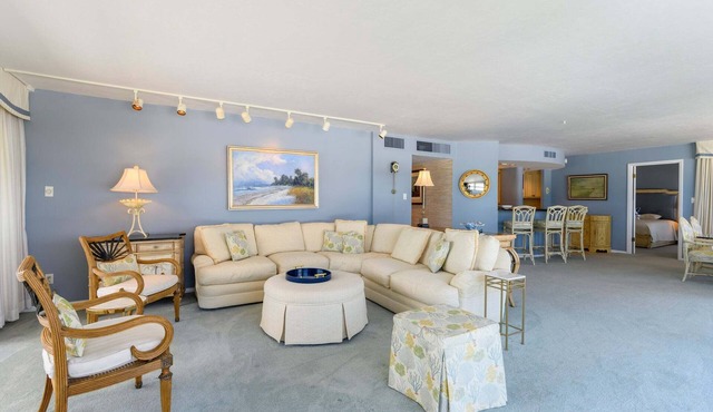 This beautiful three bedroom three bathroom gulf front condo